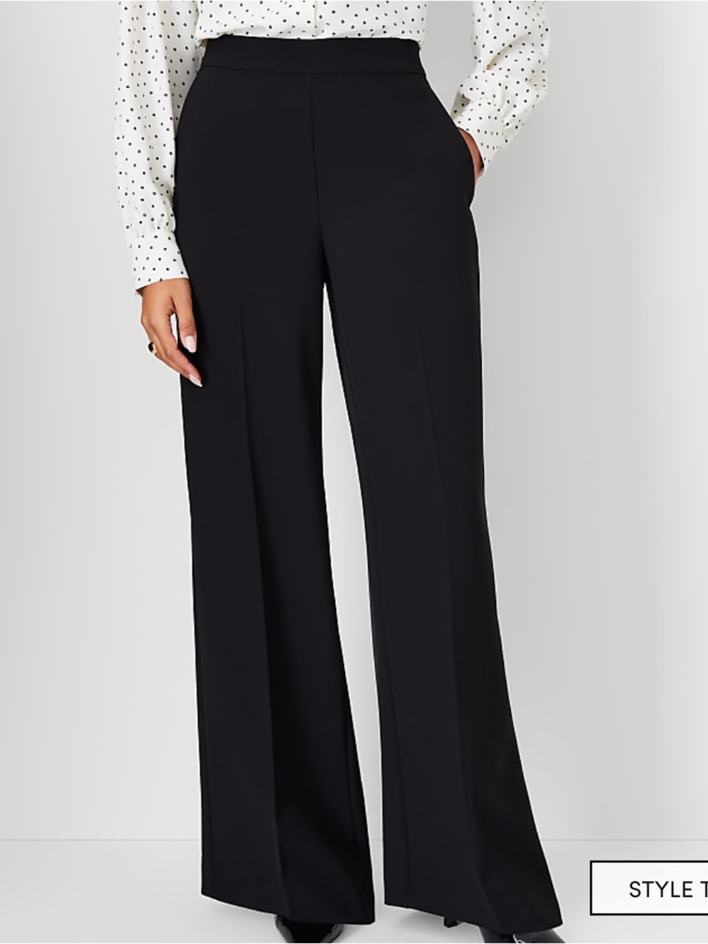 Ann Taylor Black Wide-Leg Trousers
